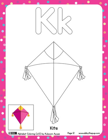 K Is For Kite  Coloring Page